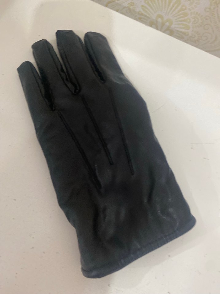 Kadın Siyah Deri  Eldiven - Görsel 4