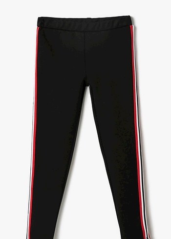 Koton Siyah Yanları Çizgili Elastik  Tayt - Görsel 2