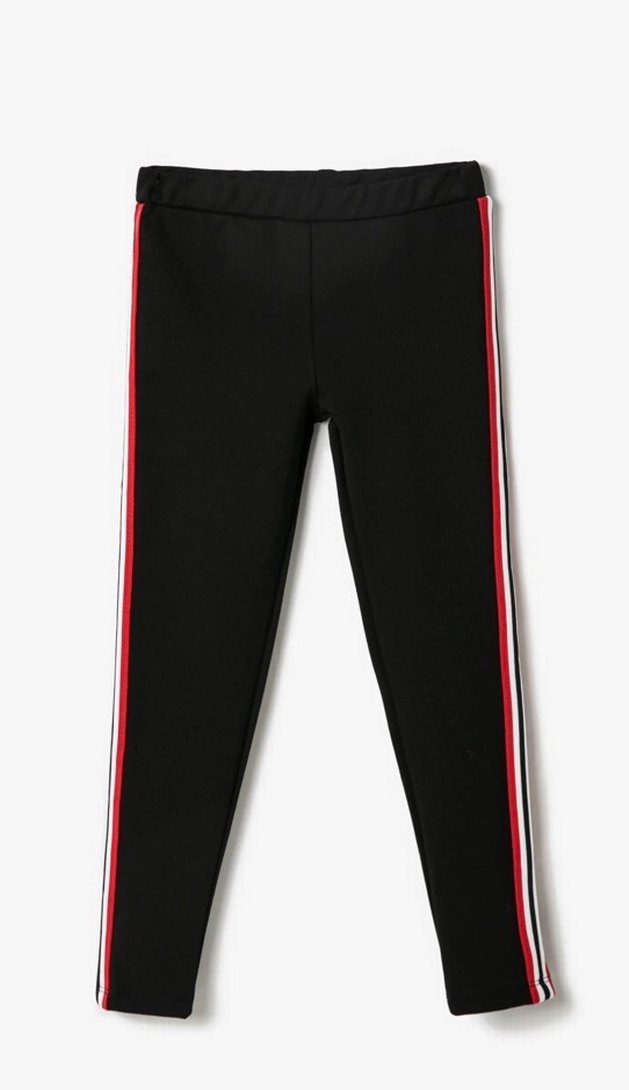 Koton Siyah Yanları Çizgili Elastik  Tayt - Görsel 2