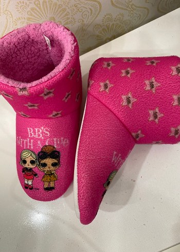 Kız Çocuk Fuşya Sıcak Panduf Velcro - Görsel 6