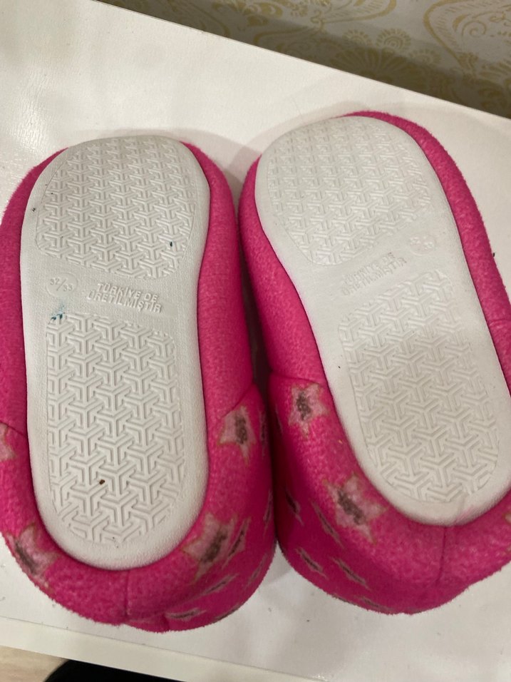 Kız Çocuk Fuşya Sıcak Panduf Velcro - Görsel 5