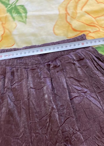 38 Beden bordo Renk Kırışık Görünümlü Takım