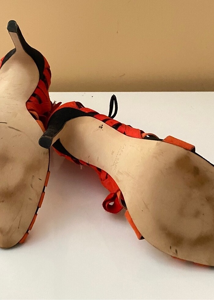 ZARA ÇİFT RENKLİ BAĞCIK DETAYLI SÜET STİLETTO - Görsel 5