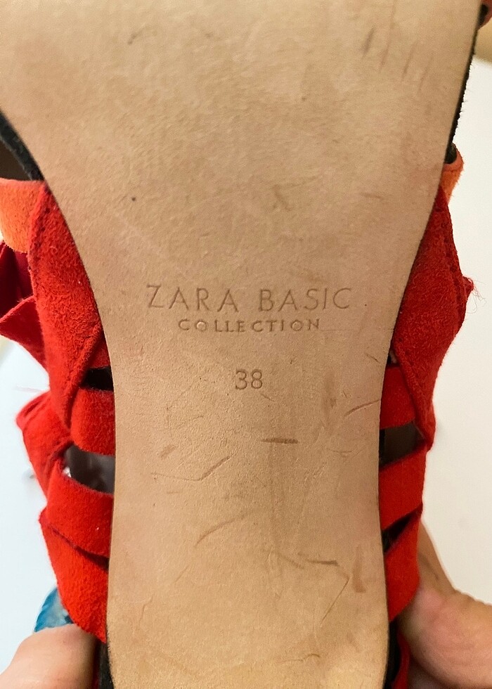 ZARA ÇİFT RENKLİ BAĞCIK DETAYLI SÜET STİLETTO - Görsel 4