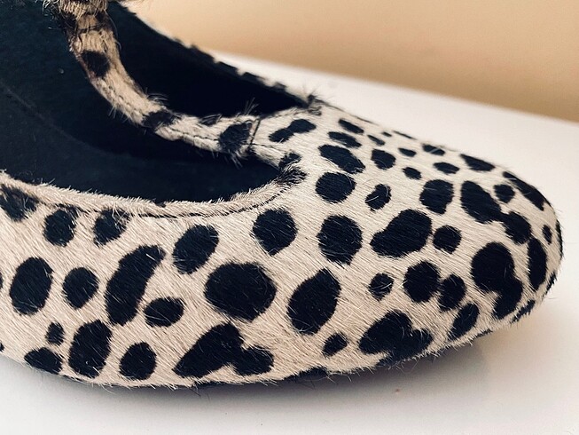 TopShop kıl dokulu dalmaçya desenli topuklu ayakkabı - Görsel 3