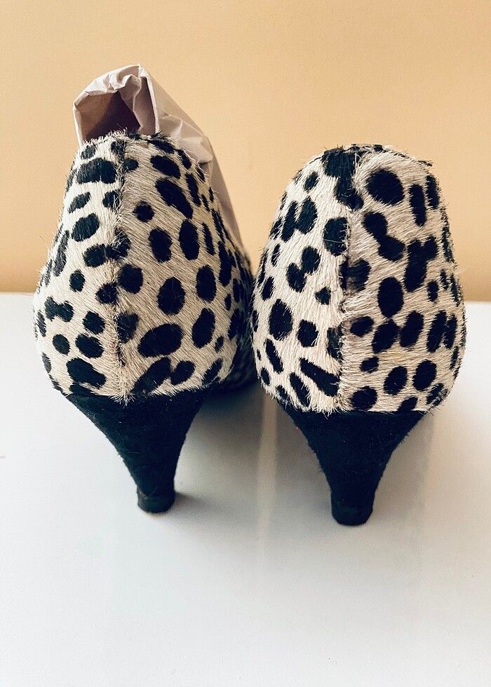 TopShop kıl dokulu dalmaçya desenli topuklu ayakkabı - Görsel 2