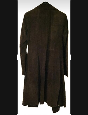 l Beden kahverengi Renk GERÇEK SÜET ASİMETRİK TRENCHCOAT