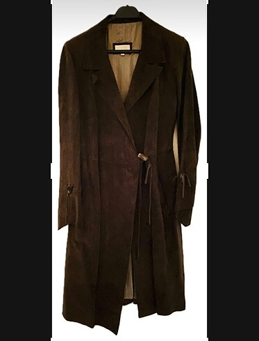 GERÇEK SÜET ASİMETRİK TRENCHCOAT
