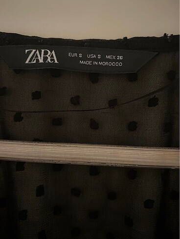 Zara Puantiyeli Tül Kol Dekolteli Elbise - Görsel 8