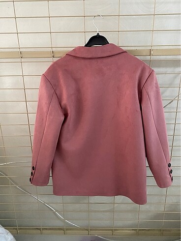 s Beden pembe Renk Süet vatkalı blazer ceket Oversize model