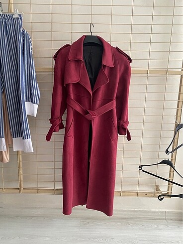 Bordo vatkalı premium süet kaban