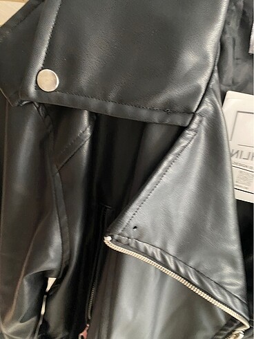 s Beden Oversize biker deri ceket