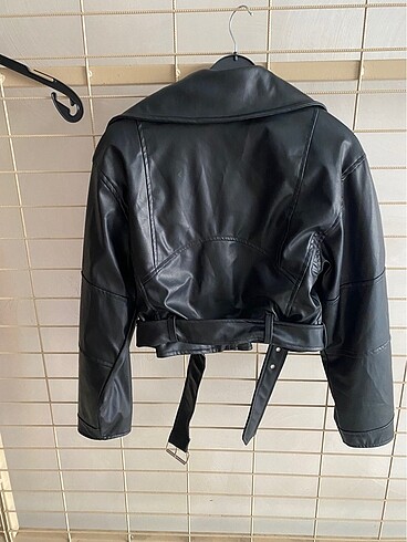 s Beden siyah Renk Oversize biker deri ceket