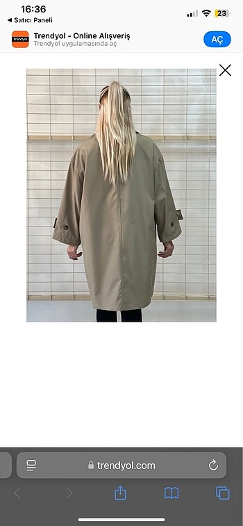 Diğer Haki Trençkot Oversize