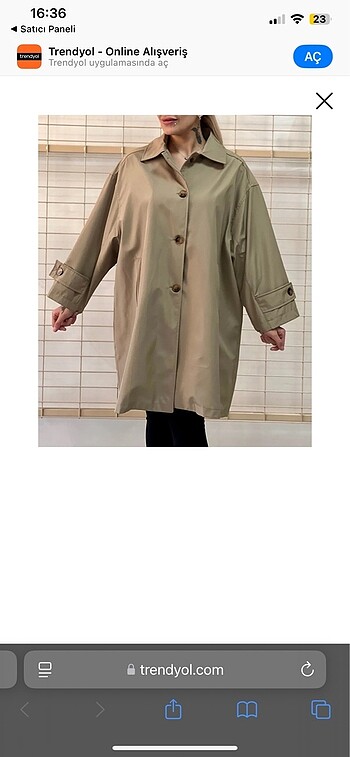 Haki Trençkot Oversize