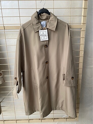m Beden Haki Trençkot Oversize