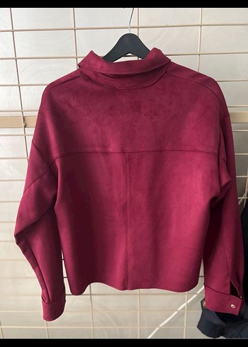 Zara Zara model kısa süet gömlek ceket bordo