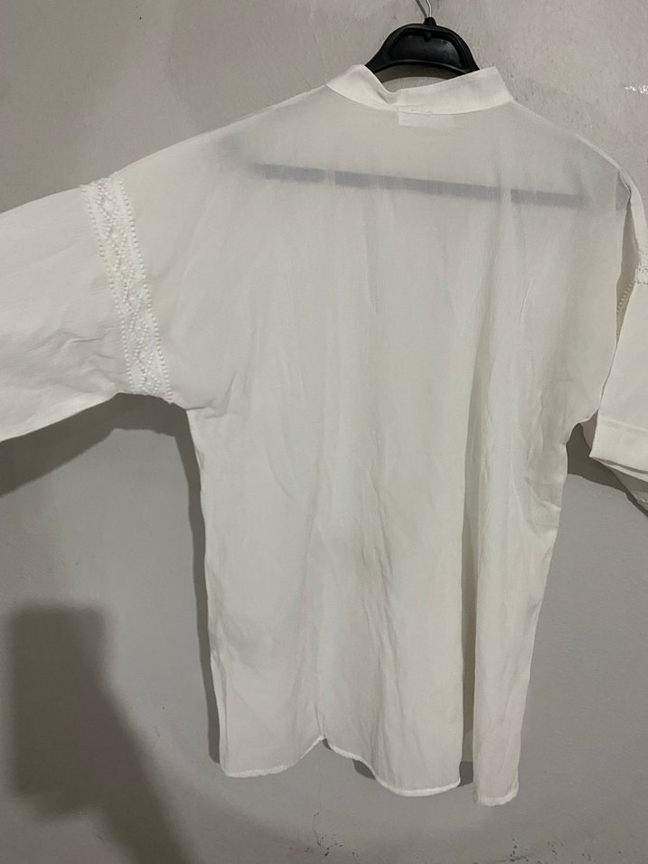 Bohem tarz dantel şeritli gömlek - Görsel 3