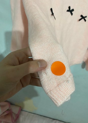 Pudra kurdeleli triko kazak - Görsel 3