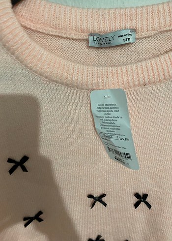 Pudra kurdeleli triko kazak - Görsel 2