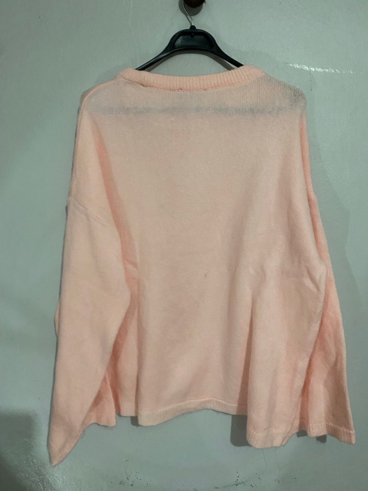 Pudra kurdeleli triko kazak - Görsel 4