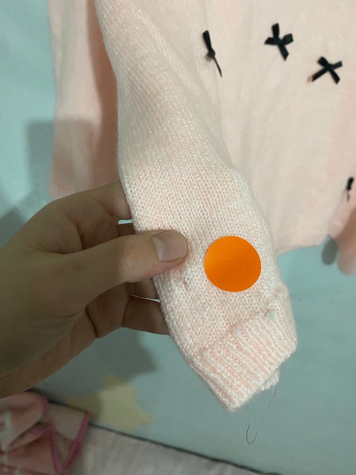 Pudra kurdeleli triko kazak - Görsel 3