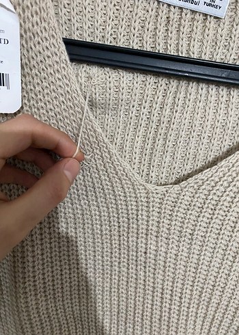 Bej triko salaş kazak - Görsel 2