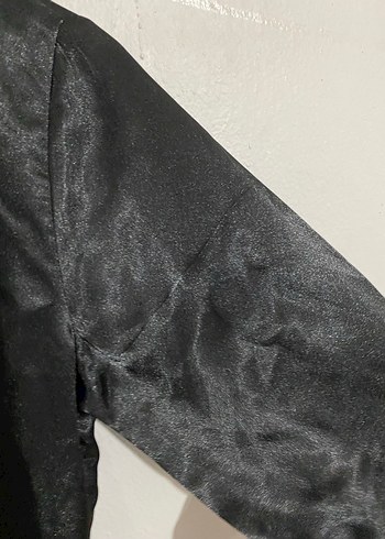Siyah saten gömlek - Görsel 2