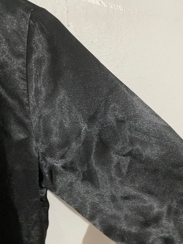 Siyah saten gömlek - Görsel 2