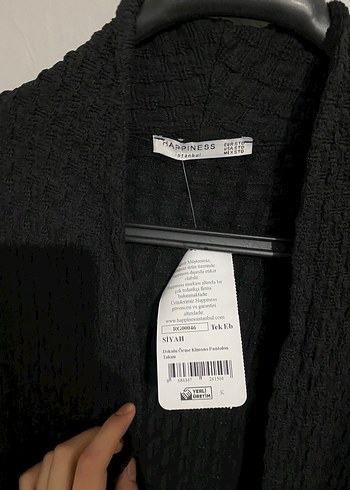 Gofre kumaş kemerli hırka - Görsel 2