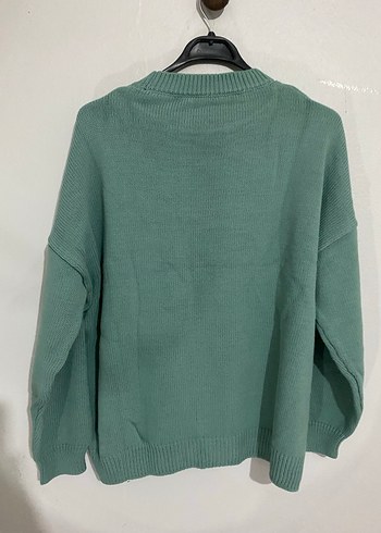 Yeşil Triko Kadın Salaş Kazak - Görsel 5