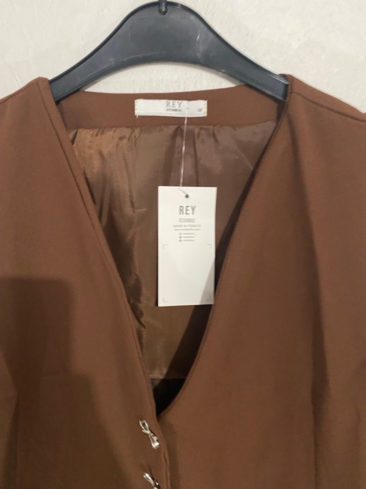 Kurdele düğmeli kadın yelek - Görsel 2