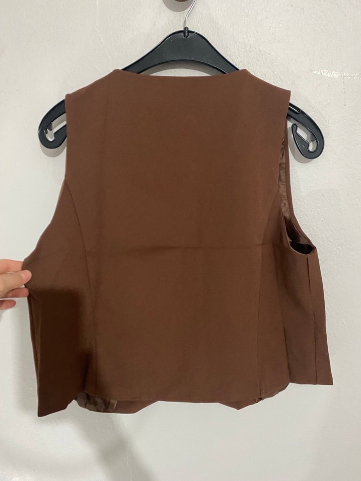 Kurdele düğmeli kadın yelek - Görsel 3