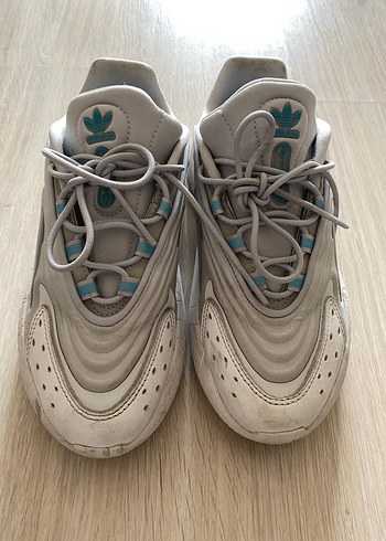 Beyaz Bağcıklı Kadın Spor Ayakkabı - Görsel 4