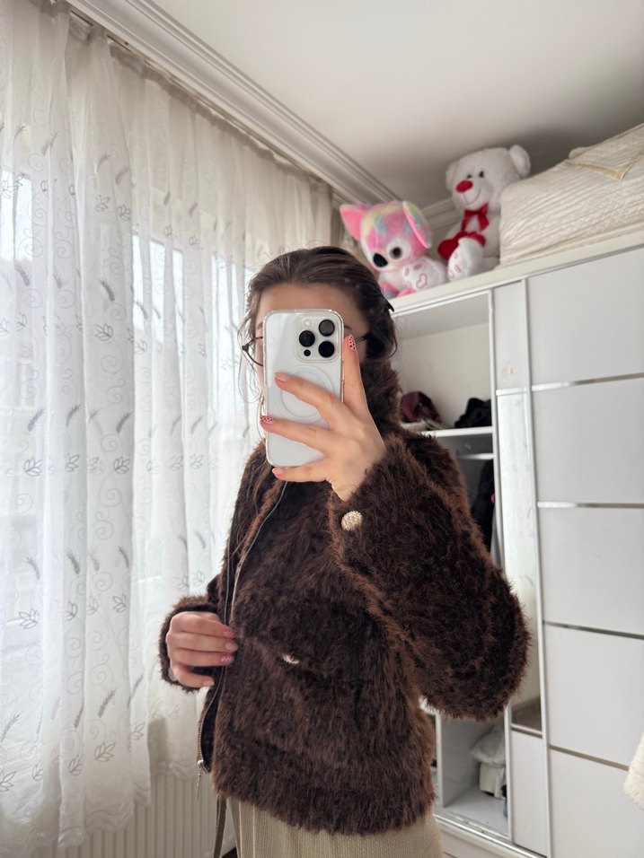 Kahverengi Kürklü Kadın Kışlık Mont - Görsel 3