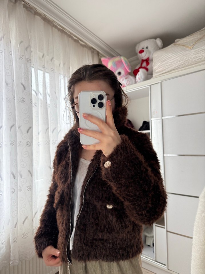 Kahverengi Kürklü Kadın Kışlık Mont - Görsel 2