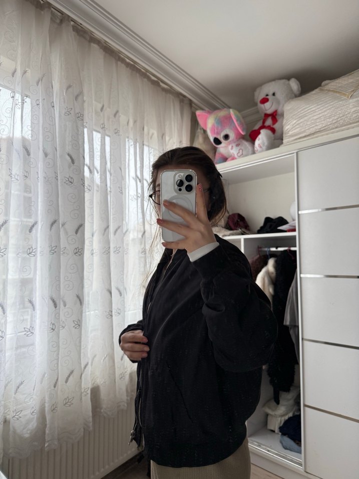 Siyah Şeffaf Midi Kadın Ceket - Görsel 3