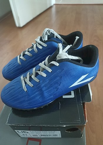 Falcon Mavi Erkek Futbol Ayakkabısı Bağcıklı Krampon 31 numara