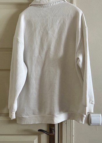 Koton V Yakalı Beyaz Kadın Sweatshirt