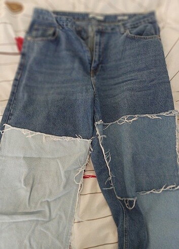 Yamalı Model Jean Pantolon