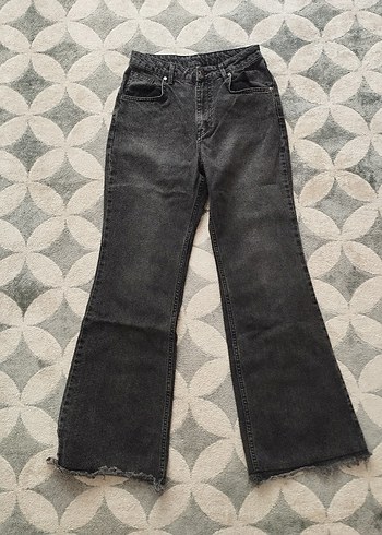 antrasit kadın İspanyol paça pantalon