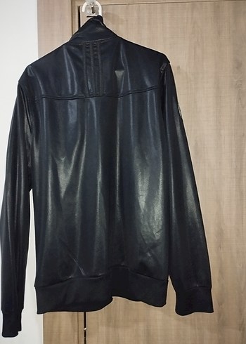 Siyah Deri Fermuarlı Spor Ceket - Görsel 2