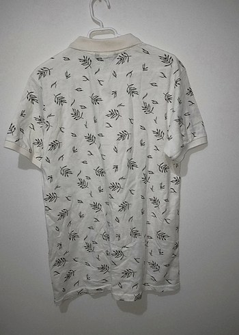 Erkek Beyaz Baskılı Kısa Kollu Polo Tişört - Görsel 3