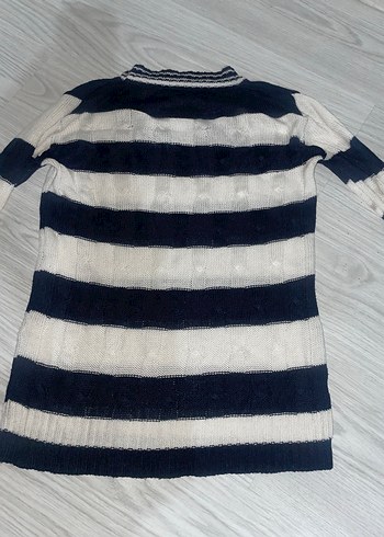 Çizgili Örgü Kadın Uzun Kollu Kazak - Görsel 2