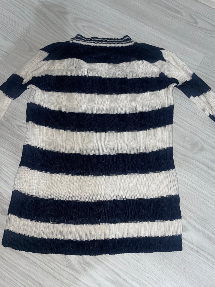 Çizgili Örgü Kadın Uzun Kollu Kazak - Görsel 2