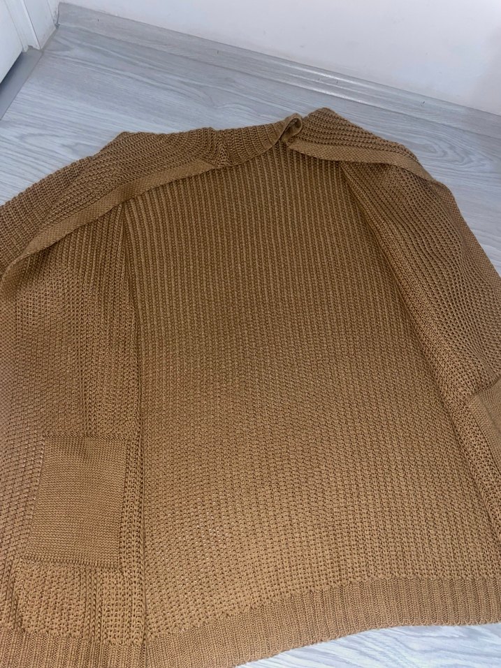 Kadın Kahverengi Örgü Midi Hırka - Görsel 2