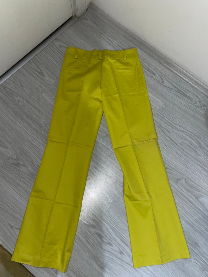 Sarı Kadın Kumaş Pantolon - Görsel 3