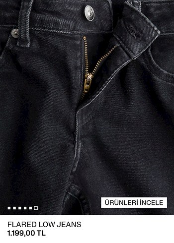 Kadın Siyah Flared low Jeans - Görsel 4