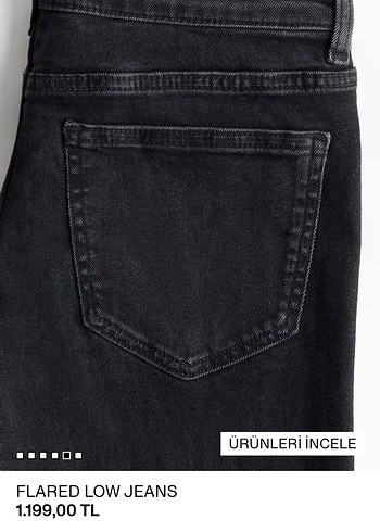 Kadın Siyah Flared low Jeans - Görsel 5
