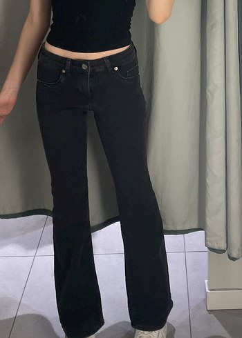 Kadın Siyah Flared low Jeans - Görsel 6